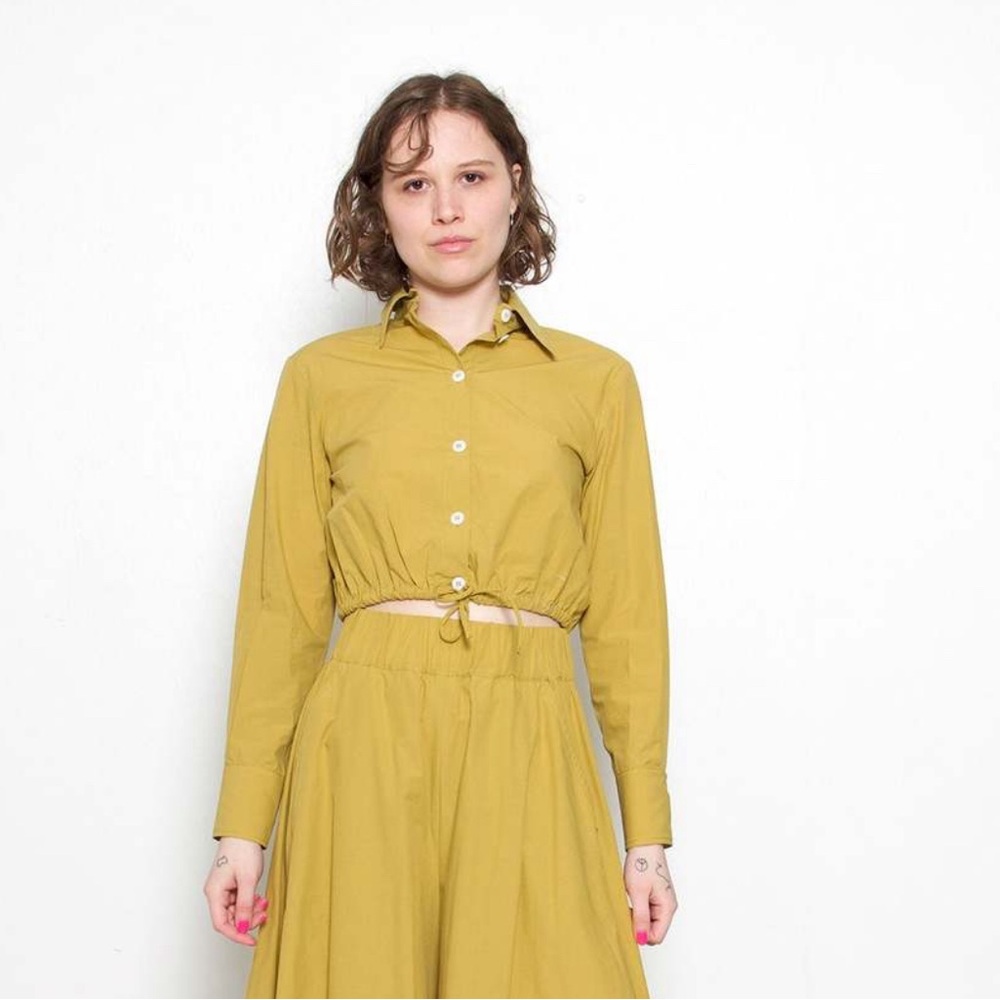 ottod’Ame Poplin Cropped Button Down Shirt